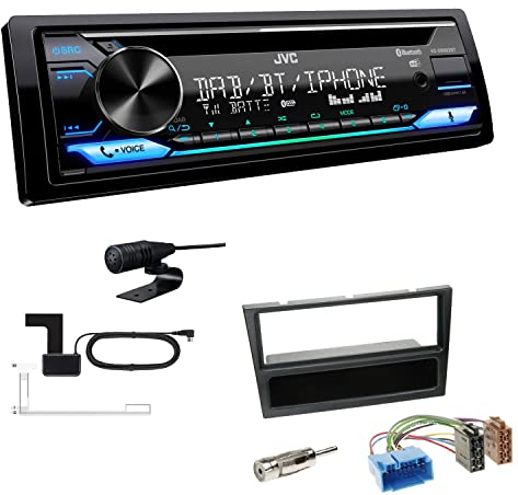 JVC KD-DB922BT 1-DIN Autoradio CD-Receiver Bluetooth DAB+ Digital Radio Einbauset passend für Suzuki Wagon R+ 2000-2006 schwarz