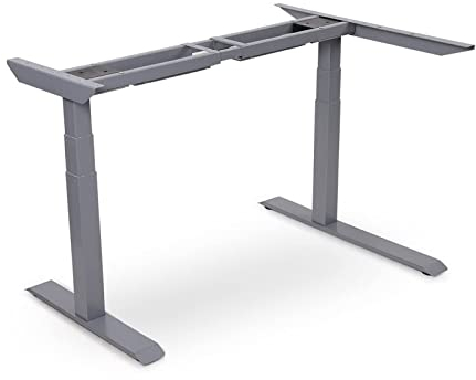 FLEXISPOT E3LS Winkelschreibtisch Eckschreibtisch elektrisch höhenverstellbar Bürotisch mit 2 Motoren, 3-Fach-Teleskop, Memory-Funktion und Softstart/-stopp (Grau)