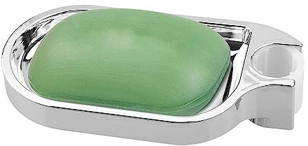 Soap Dish, Jagowa Soap Case Holder Shower Clip-on Rod Slide Soap Tray No Drill Self Draining for Bathroom Kitchen