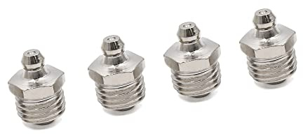A ABSOPRO Grasso Raccordo Nipplo Nichelato Diritto Lubrificante Ugello Montaggio M14 x 1.5 (4Set)
