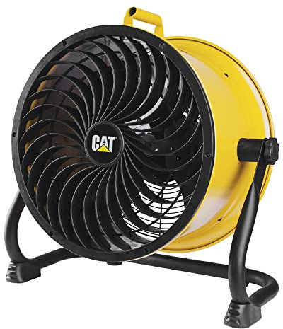 CAT ERPILLAR (HVD-14AC) Ventilador circulador de aire de tambor de alta velocidad de 14 pulgadas con cabezal de tambor ajustable de 360 grados de grado industrial resistente y motor de 4 velocidades