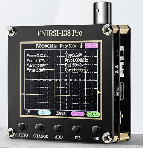 FNIRSI-138 PRO Handheld Digital Oscilloscope 2.5MSa/s 200KHz Analog Bandwidth Support AUTO,80Khz PWM And Firmware Update(With battery and p6100 hv prove)