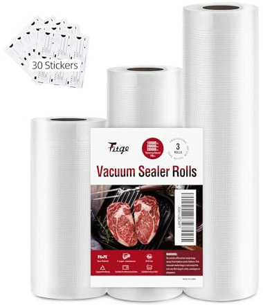Fitge Vakuumierbeutel 170µm 15/20/28x600 cm 3 Rollen für alle Vakuumiergeräte Vakuumrollen für Lebensmittel BPA-frei Vakuumbeutel stark & reißfest Vakuumierfolie Profi Folienrollen Sous Vide