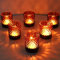 Vohocandle Confezione da 12 bicchieri da tè in stile vintage, portacandele in vetro per la decorazione della tavola di nozze, portacandele in vetro marrone per il giorno del Ringraziamento