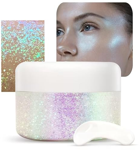 Glitter-Gel, Glitzer Make Up, Gesicht Haare Body Glitter Meerjungfrau Pailletten Funkelnde für Gesicht Haare Lippen Nägel Make Up Kosmetik Festival
