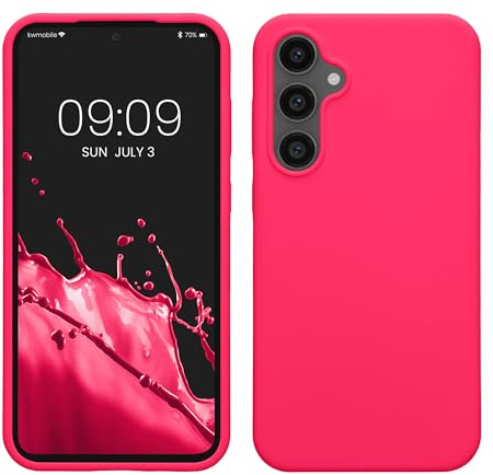 kwmobile Cover per Samsung Galaxy S23 FE Custodia - Back Case per Smartphone in Silicone TPU - Protezione Gommata - rosa shocking