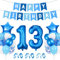 Luftballon 13. Geburtstag Blau - Happy Birthday Folienballon - Riesen Folienballon Zahl 13 - Deko Zum Geburtstag - Geburtstagsdeko Jungen 13 Jahr