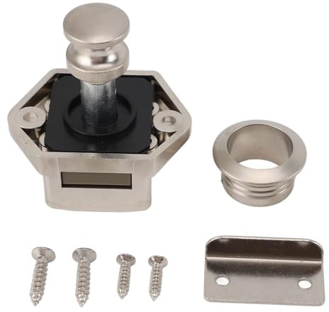 Serrure D'armoire de Camping-car, Mini Loquet à Bouton-poussoir en Alliage de Zinc avec sécurité sans clé, Installation Facile, Boutons de Porte pour Camping-cars et Meubles