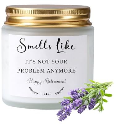 Ronoza Renteneintritt Geschenk für Frauen und Männer - Ruhestand Duftkerze für Kollegen, Freundin, Leiter, Papa, Mama, Oma (Lavendel)