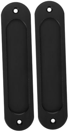 Gadpiparty Eingelassene Schrankgriffe 2 Stück Schwarzer Runder Schiebetürgriff Aus Stahl Mit Schrauben Verdeckte Griffmulde Für Kleiderschränke Und Küchenschränke