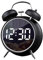 Réveil numérique noir - 11,4 cm - Double cloche électronique LED - À brancher ou à piles - Métal silencieux - Alarme de chevet puissante pour les personnes qui dorment lourdement - Pour adultes et