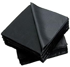 Hoement Microfiber Glasses Cleaning Cloth 100pcs Black 15x15cm for Eyewear Sunglasses Eyeglasses Screen Lightweight Portable