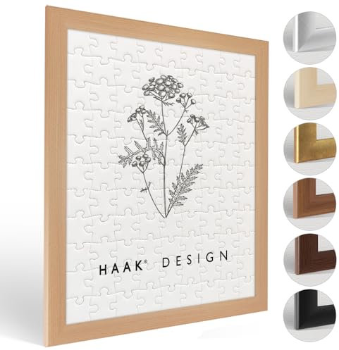 Haak Puzzlerahmen Klassik Buche (Dekor) 80 X 121 cm (ca. 3000 Teile) Bilderrahmen Rahmen für Puzzle