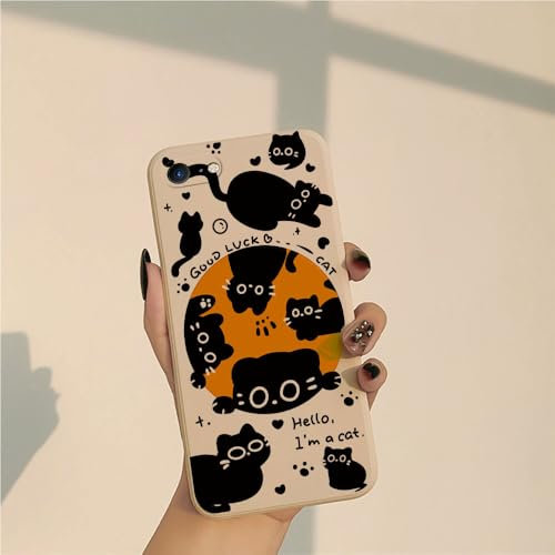PAIXIKYZ Compatible avec iPhone 7/8/SE 2020/SE 2022 - Coque Silicone Souple Bords Droits Protection Complète L'appareil Photo