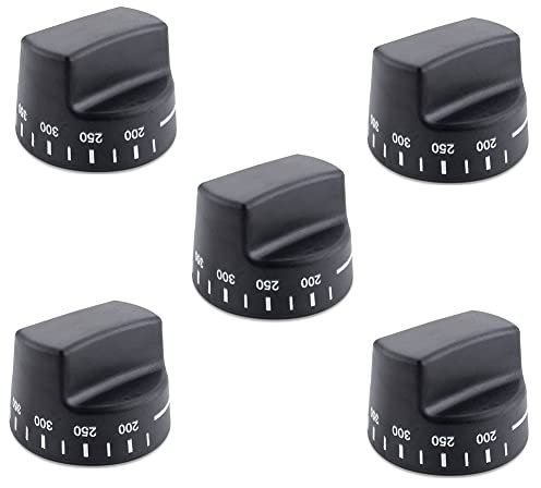 Kochenty 5X PB010099 Backofen-Thermostatknopf Als Ersatzteil und Kompatibel mit Den Modellen AP5315393, 810983, Schwarz
