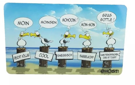 Hösti Moinsen Frühstücksbrett - Schneidebrett Cartoon Möwe Motiv, Mehrfarbig, Resopal, 23.3L x 14.3B cm