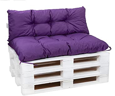 Setgarden® Palettenkissen-Set, Kissen für Gartenmöbel aus Paletten, Outdoor Rücken und Sitzkissen, Gartensitzkissen viele Farben und Größen (Dunkelviolett, Set 120x60 sitzkissen + 120x40 rückenkissen)