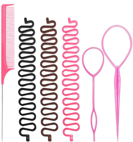 3 Fischgräten-Haarflechter, 1 Kamm, 2 Haarzieher, Haarflechtwerkzeug-Set, Haarstyling-Werkzeuge Für Damen, Haarstyling-Zubehör