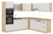 Vicco Eckküche R-Line, Weiß Landhaus/Goldkraft Eiche, 237 x 60 cm ohne Arbeitsplatte