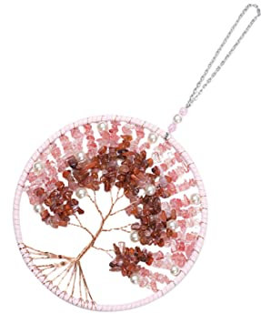 POPETPOP Dekoratives Windspiel Aus Kristall Stilvolles Windspiel Anhänger Für Terrasse Und Garten Rosa