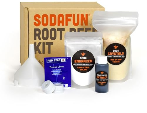 SodaFun - Kit per la produzione di birra alla radice, fai scoppiare la tua soda artigianale a casa - Attrezzature e forniture complete - Kit per la preparazione della birra alla radice - Ricetta per