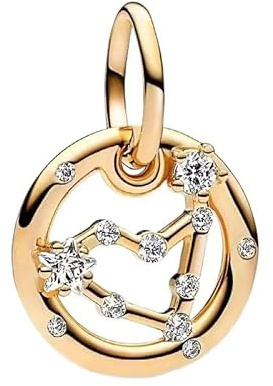 Anduonie Charm Anhänger Sternzeichen für Armband 925 Sterling Silber 12 Sternbilder Beadskompatibel mit europäischen Armbändern und Halskette für Frauen