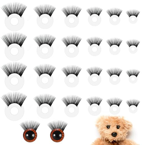 24 Stück Sicherheitswimpern Für Häkeltiere Selbstklebend Puppen Augen Sicherheitsaugen Wimpern Zum Basteln 12/14/16/18/20/26 Mm Häkelwimpern Stofftiere Für Knopfaugen Amigurumi Plüschtiere