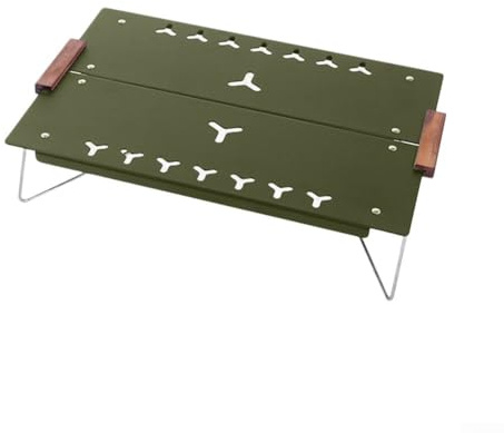 Oniissy Mini-Campingtisch für den Außenbereich, faltbarer Picknicktisch mit tragbarem, ultraleichtem Design, 30 x 20,5 cm, Aluminiumlegierung, Campingmöbel zum Wandern und Reisen (grün)