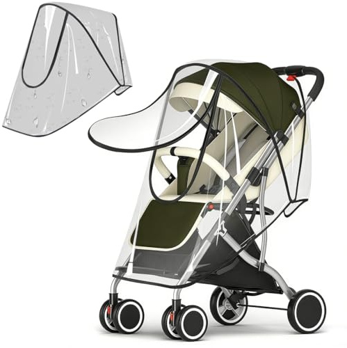 Universal Regenschutz Kinderwagen Regenverdeck Regenschutz Buggy für Regenabdeckung Regencape Regenhaube Regenplane Kinderwagen Pushchair Universal Stroller Pram Rain Cover mit Fenster