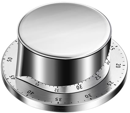 Eieruhr Mechanisch Küchentimer Magnetisch Kurzzeitwecker mit 72 dB Glocken Alarm,Küchenwecker Mechanisch Magnetisch für Kühlschrank Mikrowelle,Edelstahl Küchen Timer zum Küchenuhr Schönheit Lernen