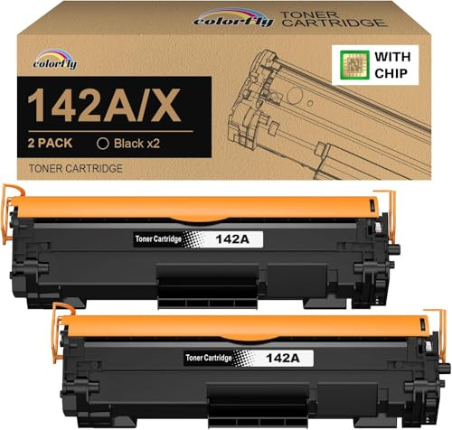 colorfly 142A Toner Mit Chip Kompatibel für HP W1420A 142X W1420X | Kompatibel für LaserJet MFP M140w Toner M110w M110 MFP M140 MFP M139w M139 (2 Schwarz)