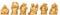 Feng Shui 5 cm goldene Kunstharz-Statue, lachender Buddha-Figuren, Set von 6 (Samll Gold)