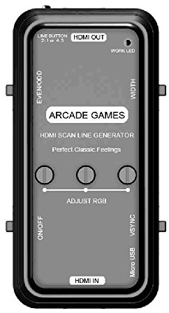 Mcbazel HDMI Scanlinien-Generator Tragbarer Audio-Video-Ausgang Scanline-Generator-Board für alle Retro-Spiele/Spiele/Mame/Arcade/Emulator