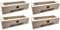 Acan Tradineur - Pack de 4 Cajas de madera Infusiones con tapa de cristal, Caja de almacenamiento decorativa, madera natural, guardar té, manzanilla, manualidades, regalo - 25 x 9,5 x 6,5 cm