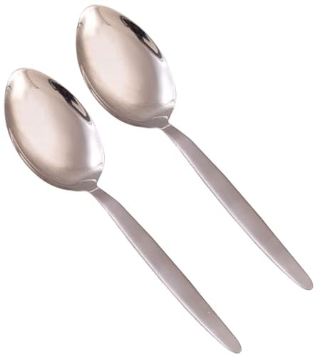 Generic Gray Kunz Spoon | Stainless Steel | Chef Spoon | Plating Spoons | Sauce Spoon | Basting Spoon | 2 Pack
