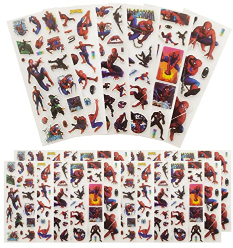 Spiderman 3D Aufkleber für Kinder & Kleinkinder, 400+ Geschwollen Stickers, Superhero 3D Sticker für Fahrrad Skateboard Gepäck Laptop Aufkleber, Geeignet für Erwachsene Kinder(30 Bogen)