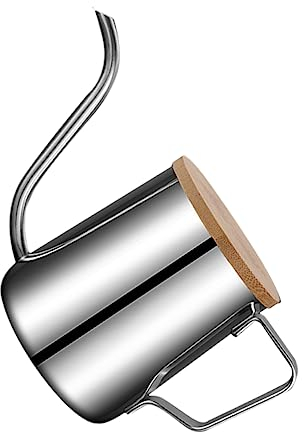 Alipis Cafetera De Acero Inoxidable Goteo Manual Tapa Pico Estrecho 350 Ml Ideal Para Café