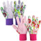 Ainiv Handschuhe für Garten, 2er Set Gartenhandschuhe, Antirutschbeschichtung Arbeitshandschuhe, Einheitsgröße Schutzhandschuhe mit PVC-Punkten und Reißfester Canvas-Stulpe Zum Pflanz Gartenarbeit