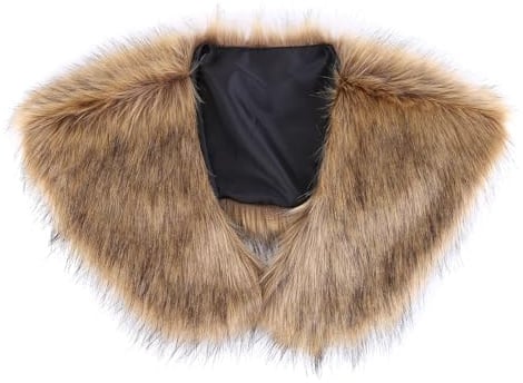 JAWSEU Männer Wikinger Kunstpelz Schal Wrap Pelz Stola Pelzkragen Winter Stola Kunstpelz Stola Schal Capelet Wrap Plüsch Schal für Männer