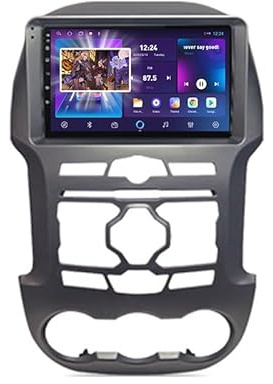 FJINQIANG 9-Zoll-Touchscreen Android Autoradio 2 Din GPS-Navigation Für Ford Ranger 3 2011-2015 Con Plug-and-Play Unterstützung USB-Spiegelverbindung Radio Video Player Rückfahrkamera