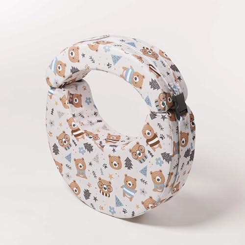 TuliBoo Stillkissen - Schwangerschaftskissen, Lagerungskissen Für Schwangere Und Baby Aus Baumwolle Mit Bezug, Ergonomisch, Weich Und Kuschelig Für Schlafen, Stillzeit Und Wochenbett (Teddy)
