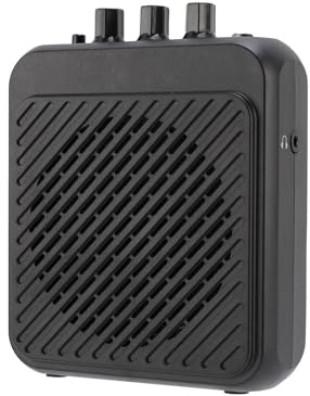 Asixxsix Mini-Gitarrenverstärker, 3 W wiederaufladbarer E-Gitarrenverstärker mit Bluetooth, Clean- und Overdrive-Modi, für das Üben drinnen und draußen