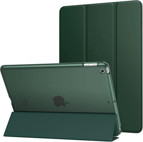 TXWLLIU Hülle für iPad 9,7 Zoll 6. Generation 2018/5. Generation 2017/iPad Air 1/2, Schlanke Durchscheinende Mattierte Rückseite, Automatisches Aufwachen/Schlafen, Mitternachtsgrün