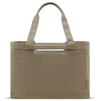 Kapten & Son Vaasa Einkaufskorb faltbar Cord Dusty Khaki 25 L | Korb Kord Grün | Inklusive Einkaufswagen-Chip & Magnetfach | Abwischbares Innenmaterial | Stilvoller Alltagsbegleiter | Shopping Basket