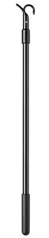 Loft Ladder Pole with Hook, Velux Window Pole Opener and Loft Hatch Catch, 60cm Telescopic Rod for Easy Access to Attic Spaces, Black Finish