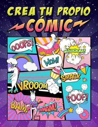 Crea tu propio cómic: 100 originales plantillas de cómics en blanco para adultos, adolescentes y niños: cubierta de unicornio 2872