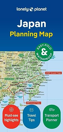 Lonely Planet Japan Planning Map: Durable, Waterproof, Easy-Fold Travel Map with Attractions, Itineraries & Transport Guide | Handy Slipcase for Japan Adventures