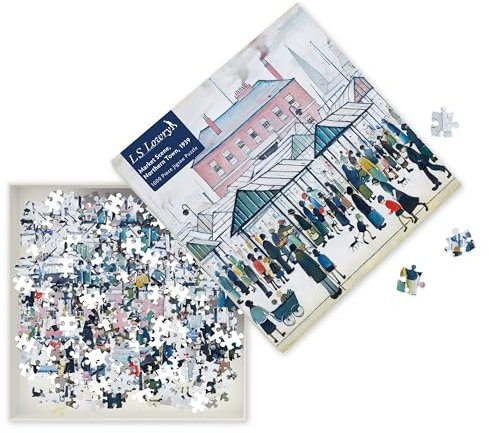 Adult Jigsaw Puzzle L.S. Lowry: Market Scene, Northern Town, 1939: 1000-Piece Jigsaw Puzzles