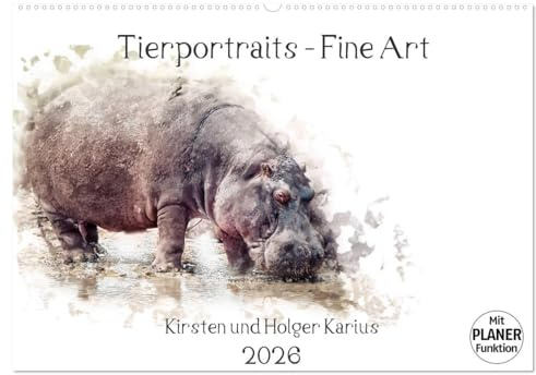 Tierportraits - Fine Art (Wandkalender 2026 DIN A2 quer), CALVENDO Monatskalender: Zwölf ausgesuchte Fine Art Tierportraits in einem Kalender ... Holger und Kirsten Karius. (CALVENDO Tiere)