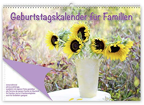 Geburtstagskalender für Familien: Immerwährender, jahresunabhängiger Kalender